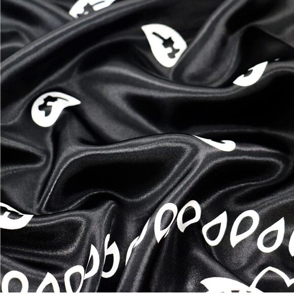 Black Paisley Silky Scarf  main image 3